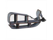 Pack of 2 Distressed Metal Whale Cubbie Style Wall Shelves 28.25