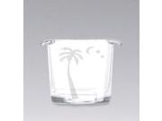 Palm with Moon and Stars Etched Glass Ice Bucket 38 Ounces