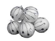 6 December Diamonds White Glittered Shatterproof Christmas Ball Ornaments 3.75
