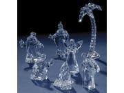 7 Piece Icy Crystal Holy Family and Three Kings Christmas Nativity Figurine Set