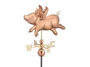 24 Luxury Polished Copper Country Farm Flying Pig Weathervane
