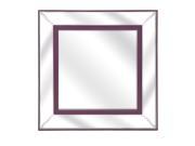 30 Modern Style Purple Striped Beveled Framed Square Wall Mirror