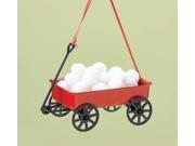 2.5 Red Wagon with Snowballs Christmas Ornament for Personalization