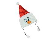 16 Disney Frozen Plush Olaf Christmas Santa Hat with White Fur Trim and Hanging Pompoms