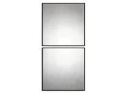 Set of 2 Matteo Square Antique Finish Wall Mirrors with Aged Black Metal Frames