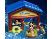 Water Sports Inflatable Swimming Pool Boat House Habitat with Raft and Buoy Ring