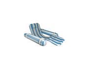 62 Blue and White Striped Aqua Drifter Floating Swimming Pool Chaise Lounge