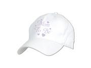 Club Pack of 12 Lavender Printed Mom To Be White Adjustable Baby Shower Caps