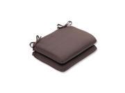 Set of 2 Regale Espresso Brown Outdoor Outdoor Patio Chair Cushions 18.5