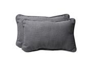 Pack of 2 Eco Friendly Decorative Rectangular Gray Outdoor Throw Pillows 18.5