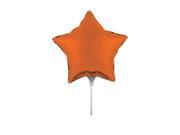 Pack of 10 Metallic Sunkissed Orange Star Foil Party Balloons with Sticks 9