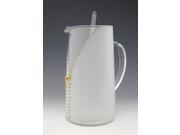 XYZ Silver Zipper Etched Glass Drink Pitcher with Stirring Rod 44 Ounces