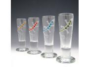 Set of 4 Gecko With Crystals Etched Shot Drinking Glasses 2 ounces