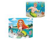 Pack of 6 Mermaid Themed Double Sided Stand Up Cutout Photo Prop Decorations 37