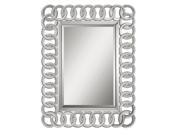 47 Interlocking Mirrored Circles Framed Beveled Rectangular Wall Mirror