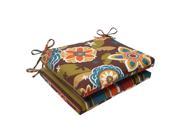 Set of 2 Tahitian Chocolate Outdoor Reversible Squared Seat Cushions 18.5