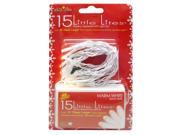 Set of 15 Battery Operated Warm White LED Little Lites Christmas Lights White Wire