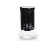 Basic Luxury Clear Glass Pepper Shaker with Black Cover and Removable Lid 4.25