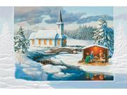Pack of 16 Living Nativity Fine Art Embossed Deluxe Christmas Greeting Cards
