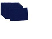 Set of 6 Decorative Solid Indigo Blue Fabric Table Placemats 19