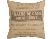 18 French Style GRAINS DE CAFE Burlap and Brown Decorative Down Throw Pillow