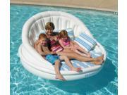68 White Blue and Green Striped Inflatable Floating Swimming Pool Aqua Sofa Lounge Raft