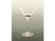 Set of 4 Winston Etched Martini Drinking Glasses With Black Moustache 7.25 oz.