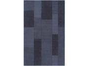 5 x 8 Geometrical Blocks Blue Hand Loomed Wool Area Throw Rug