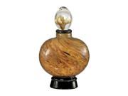 9.25 Amber and Brown San Felipe Hand Blown Glass Perfume Bottle with Clear Stopper