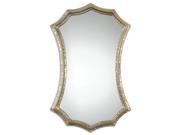 Moroccan Style Wall Mirror with Oxidized Silver Hand Forged Hammered Metal Frame