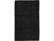 5 x 8 Solid Coal Black Hand Woven New Zealand Wool Shag Area Throw Rug