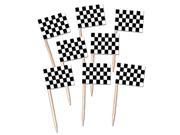 Club Pack of 600 Black and White Checkered Racing Flag Food Drink or Decoration Party Picks 2.5