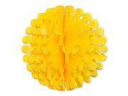 Club Pack of 12 Yellow Tissue Flutter Ball Hanging Decorations 14