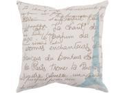 22 Ivory and Umber Eiffel Tower with French Text Decorative Down Throw Pillow