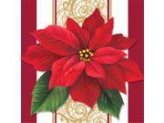 Club Pack of 192 Poinsettia Lace Christmas Holiday Disposable Paper Party Lunch Napkins 6.5