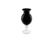15.75 Jet Black and Transparent Glass Flower Vase