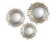 Set of 3 Make a Splash Round Convex Mirrors with Plated Silver Champagne Frames