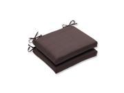 Set of 2 Regale Espresso Brown Outdoor Patio Squared Corners Chair Cushions 18.5