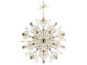 12 Glittery Gold Jeweled Rhinestone Snowflake Christmas Ornament