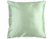 22 Shiny Solid Silver Seafoam Decorative Throw Pillow