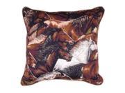 17 Wild Running Mustang Horses Decorative Accent Throw Pillow