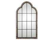 80 Grand Oversized Arch Panel Mirror with Wrought Iron and Reclaimed Pine Wood Frame