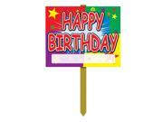 Pack of 6 Fun and Festive Colorful Happy Birthday Yard Sign Decorations 24