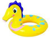 24 Yellow and Blue Seahorse Children s Inflatable Swimming Pool Inner Tube Ring