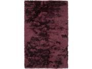 8 x 10 Solid Sumptous Burgundy Red and Black Hand Woven Ultra Plush Area Throw Rug