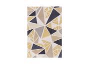 3.5 x 5.5 Parallelogram Deep Caviar and Goldenrod Hand Tufted Area Throw Rug