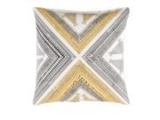 22 Golden Yellow Maple Sugar Brown and White Woven Decorative Throw Pillow