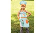 3 Piece Lil Hoot Girl s Robin Egg Blue Chef s Apron Hat and Pot Holder Set