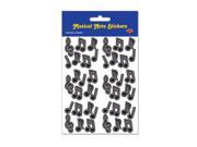 Club Pack of 48 Black and White Rock Roll Musical Note Sticker Sheets 7.5