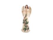 12 Cream Green and Red Glittered Botanical Praying Angel Christmas Table Top Decoration